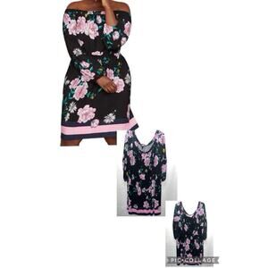 Lane Bryant Floral Off The Shoulder Long Sleeve Dress Size 26/28 NWT Floral